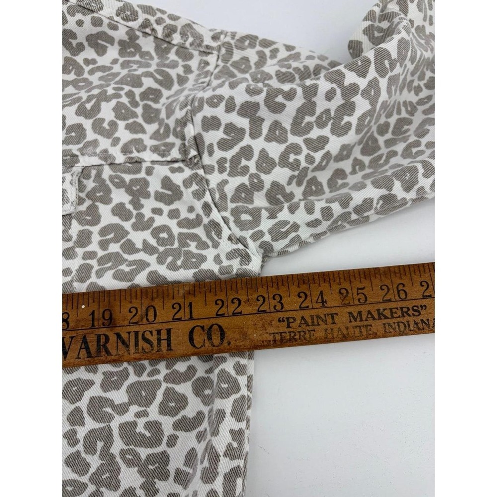 Mud Pie Leopard Print Boyfriend Jacket, White/Gray Animal Print, Women's Sz M - Picture 5 of 6